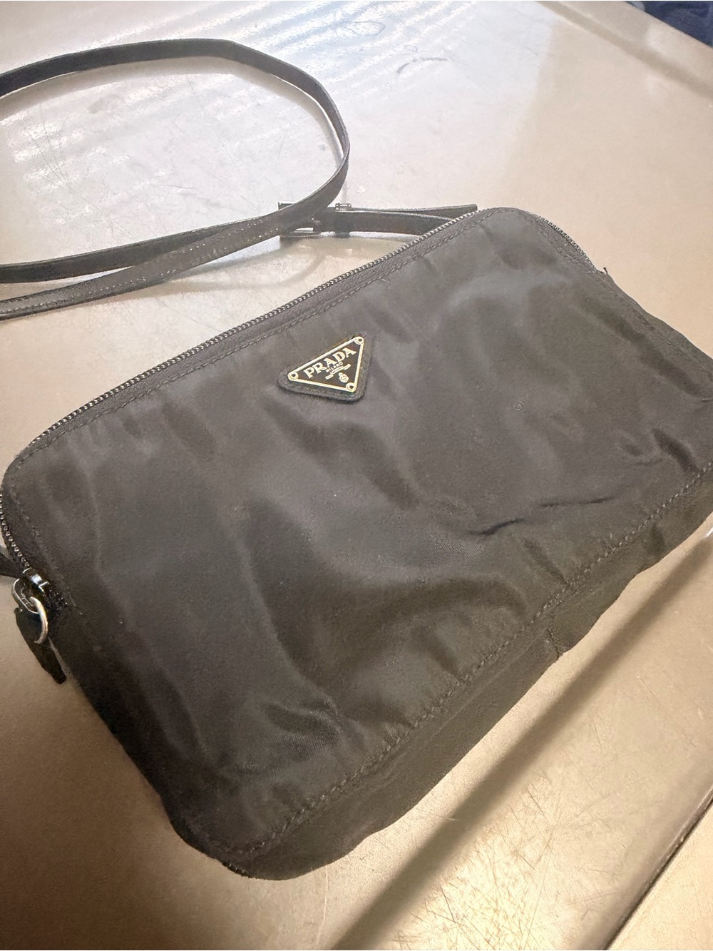 Prada Black Nylon Crossbody Messenger Bag